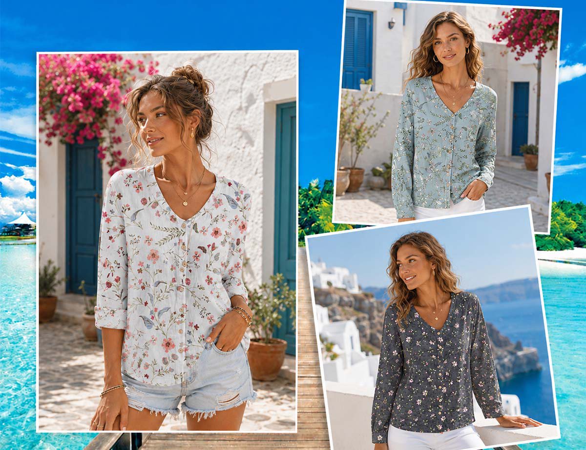Botanical blouse outfit styling