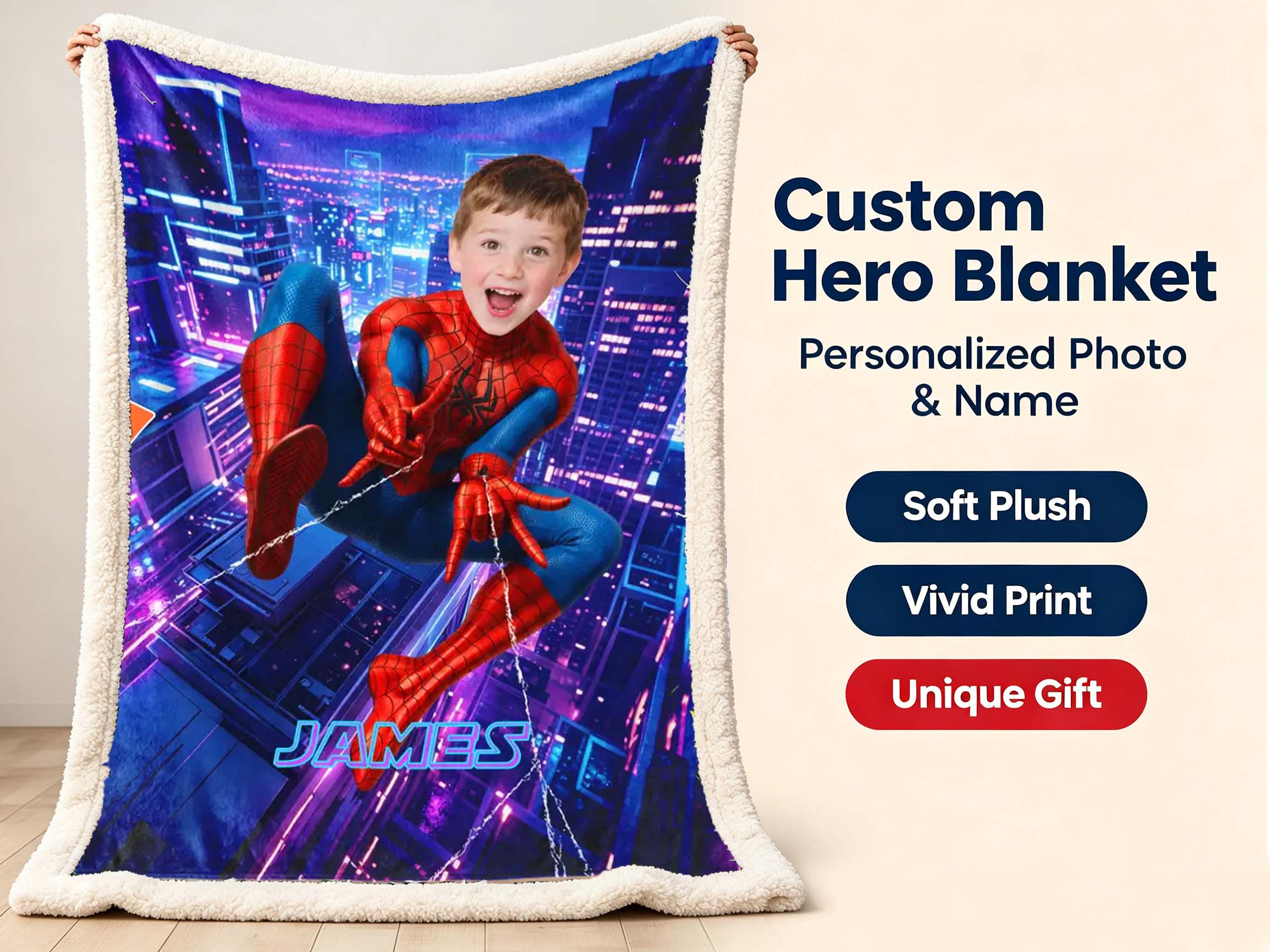 Five personalized blanket sizes for children and beds