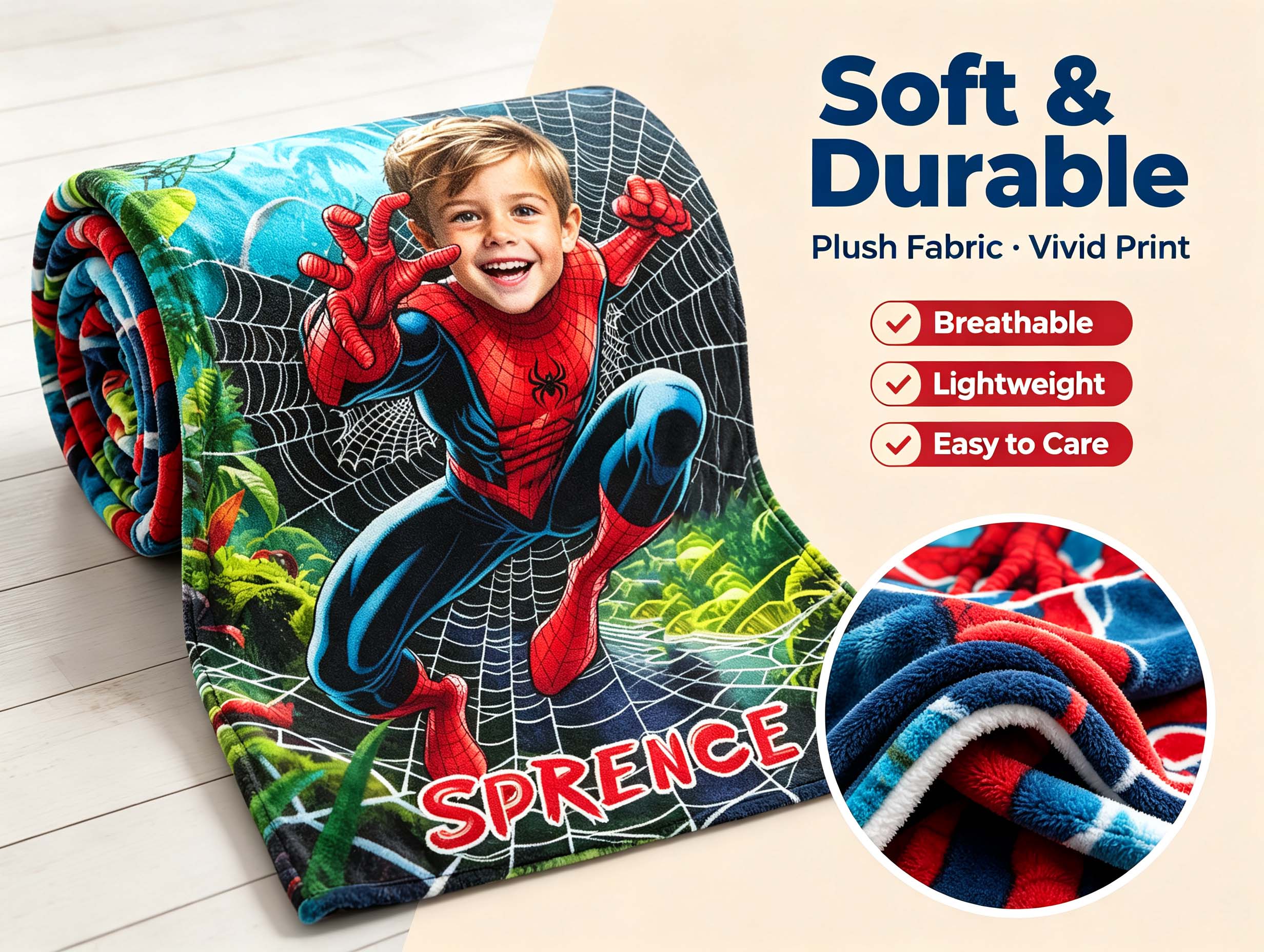 Custom photo blanket for kids and gifting