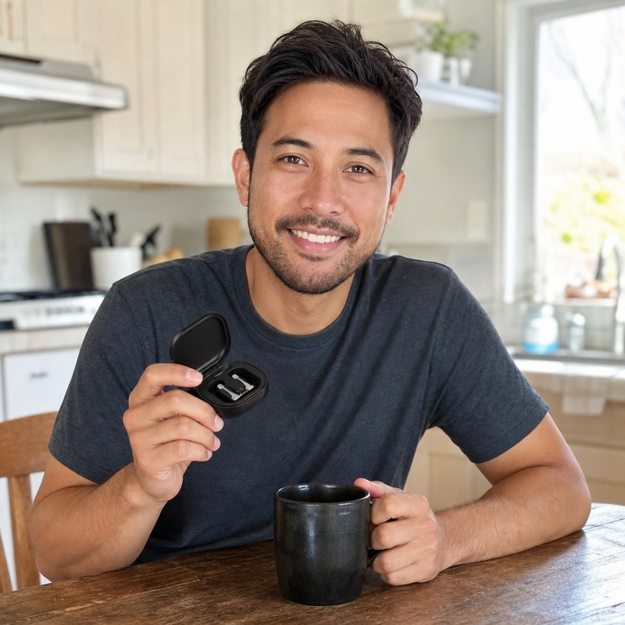 Aaron with the compact nasal dilator kit