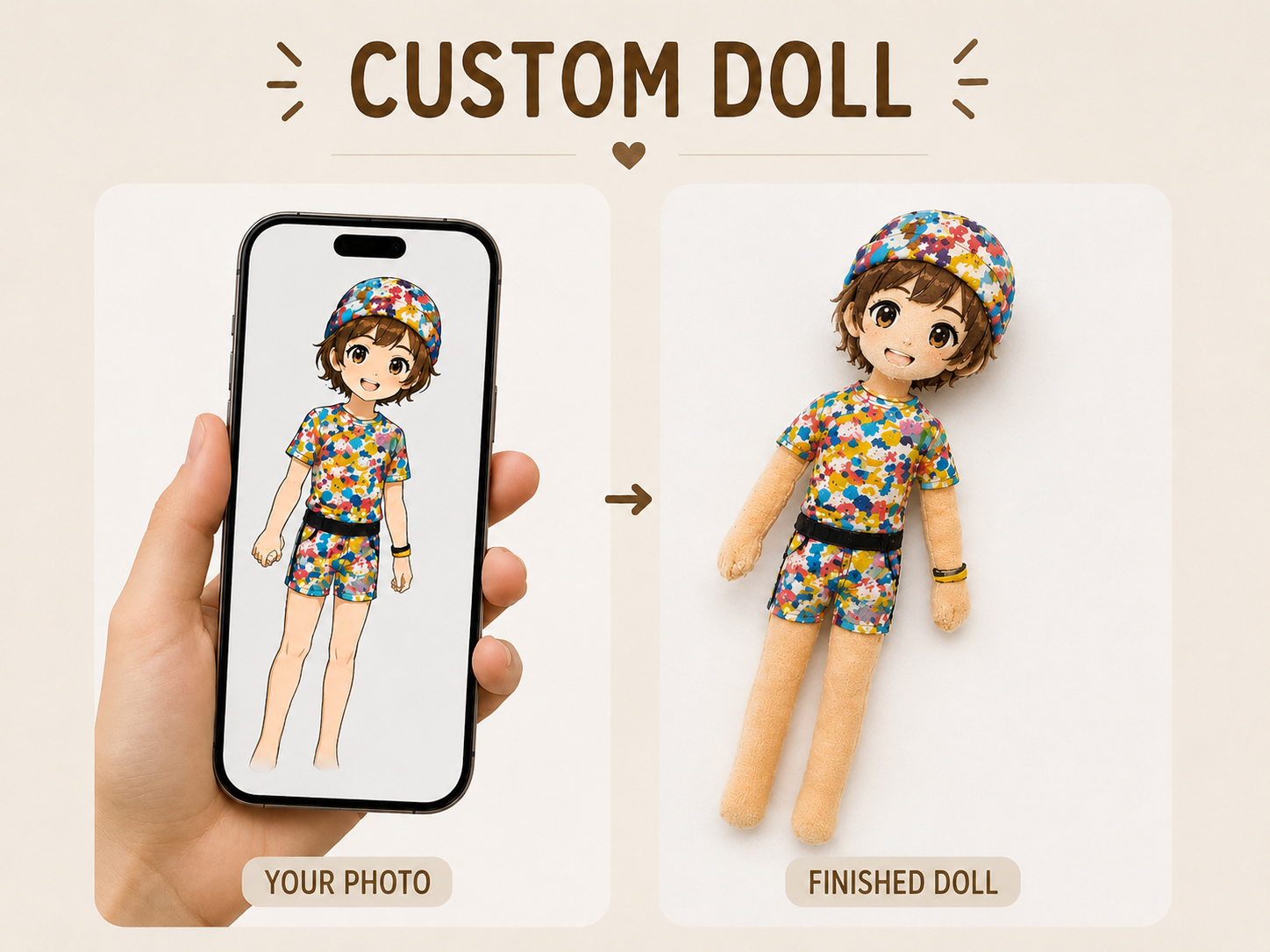 Three custom Mini Me Doll styles