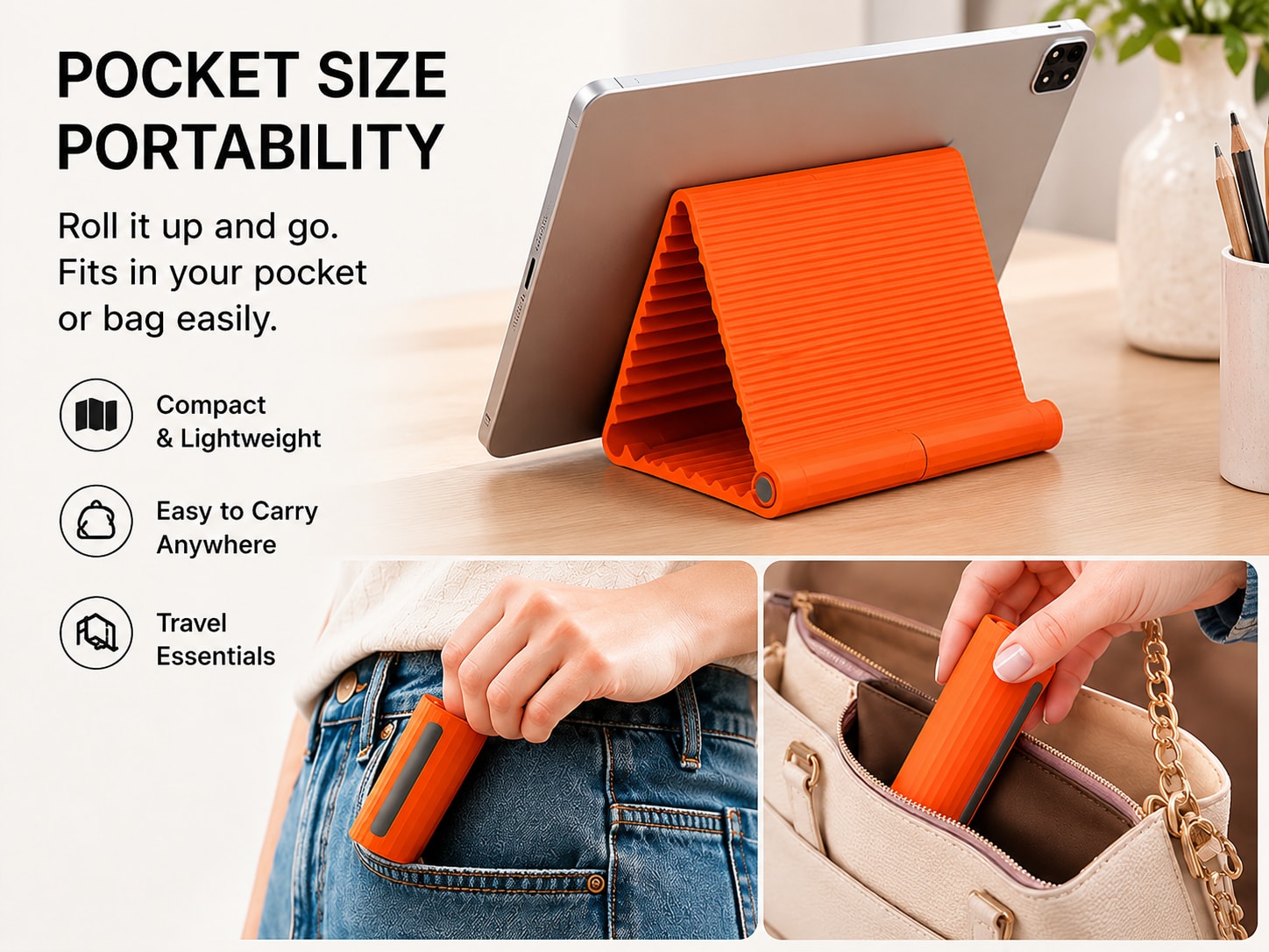 Pocket-sized portable device stand