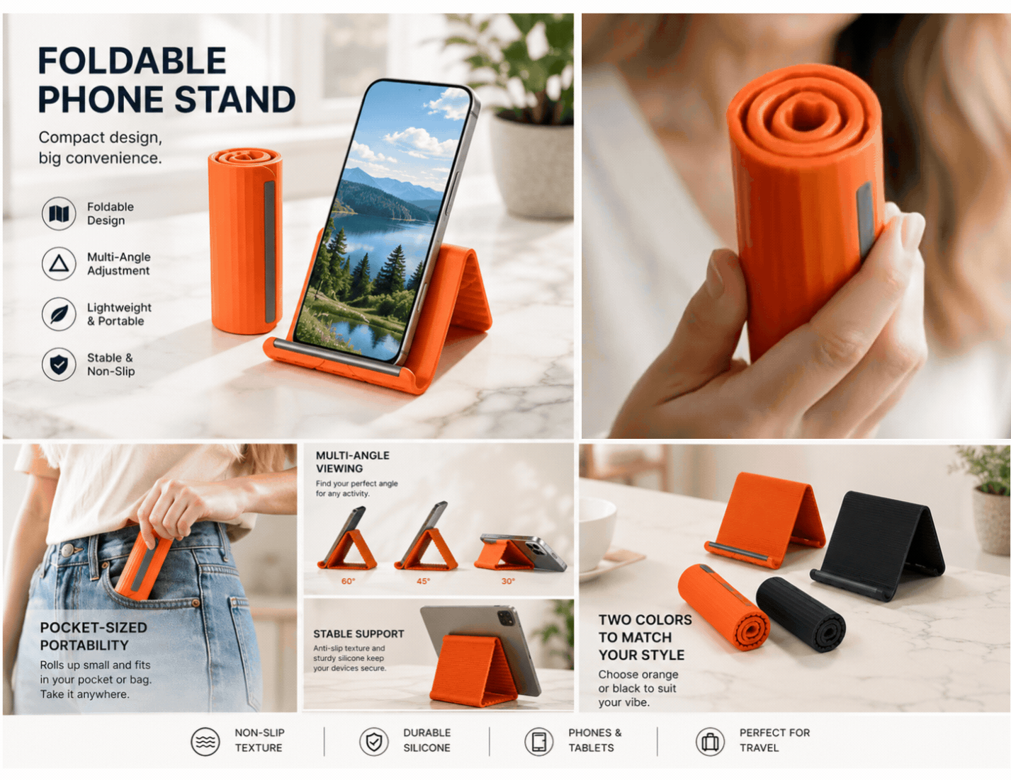 Flexible stand multi-angle adjustment