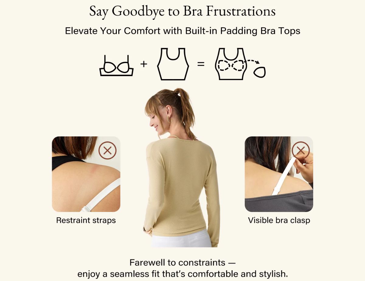 Built-in bra comfort details