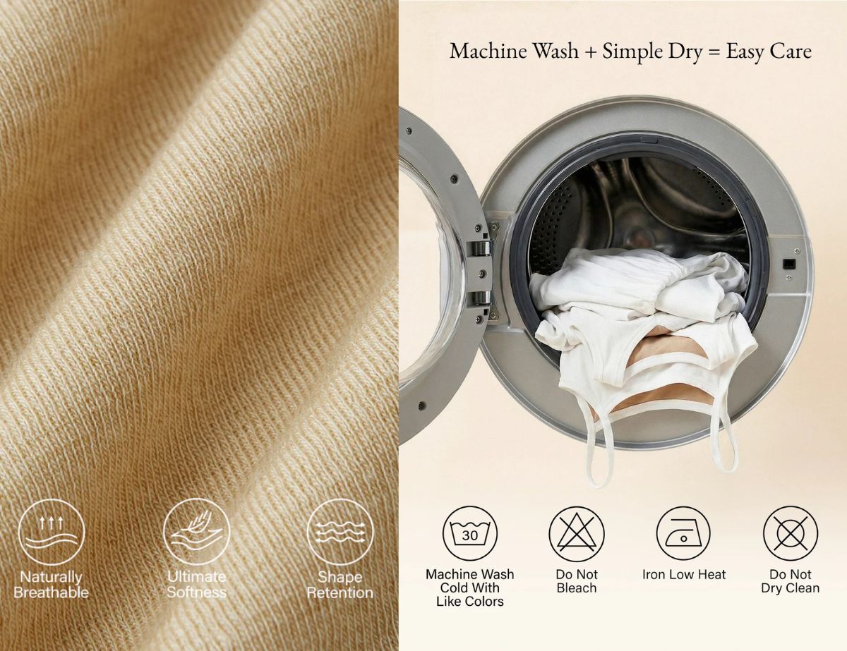 Easy care machine washable fabric