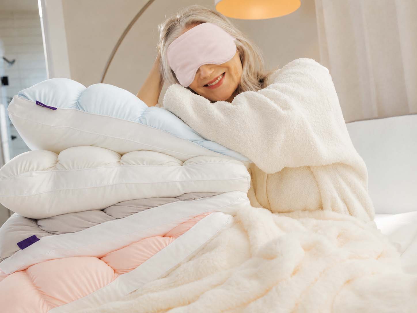 Cooling pillow and eye mask color collection